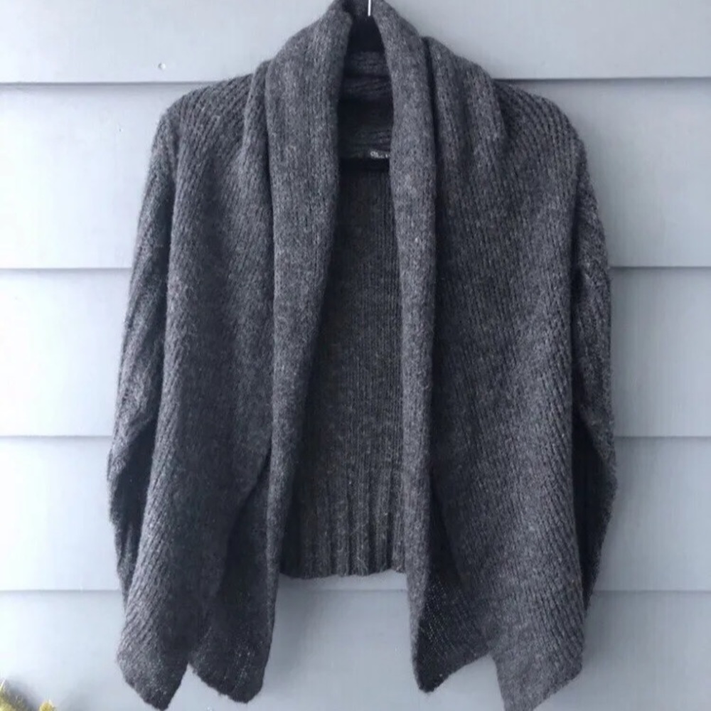 Silvia Novelli Dark Gray Open Cardigan Sweater Italy Sz M